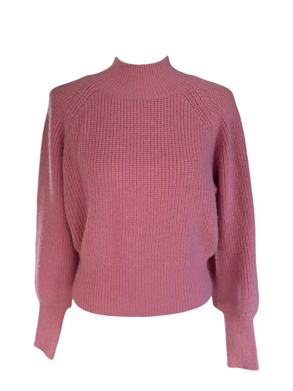 Pink Lily Rose Mock Neck Ribbed Knit Sweater